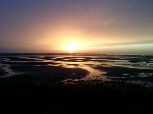 Sunset in the sea in Terschelling - Holland