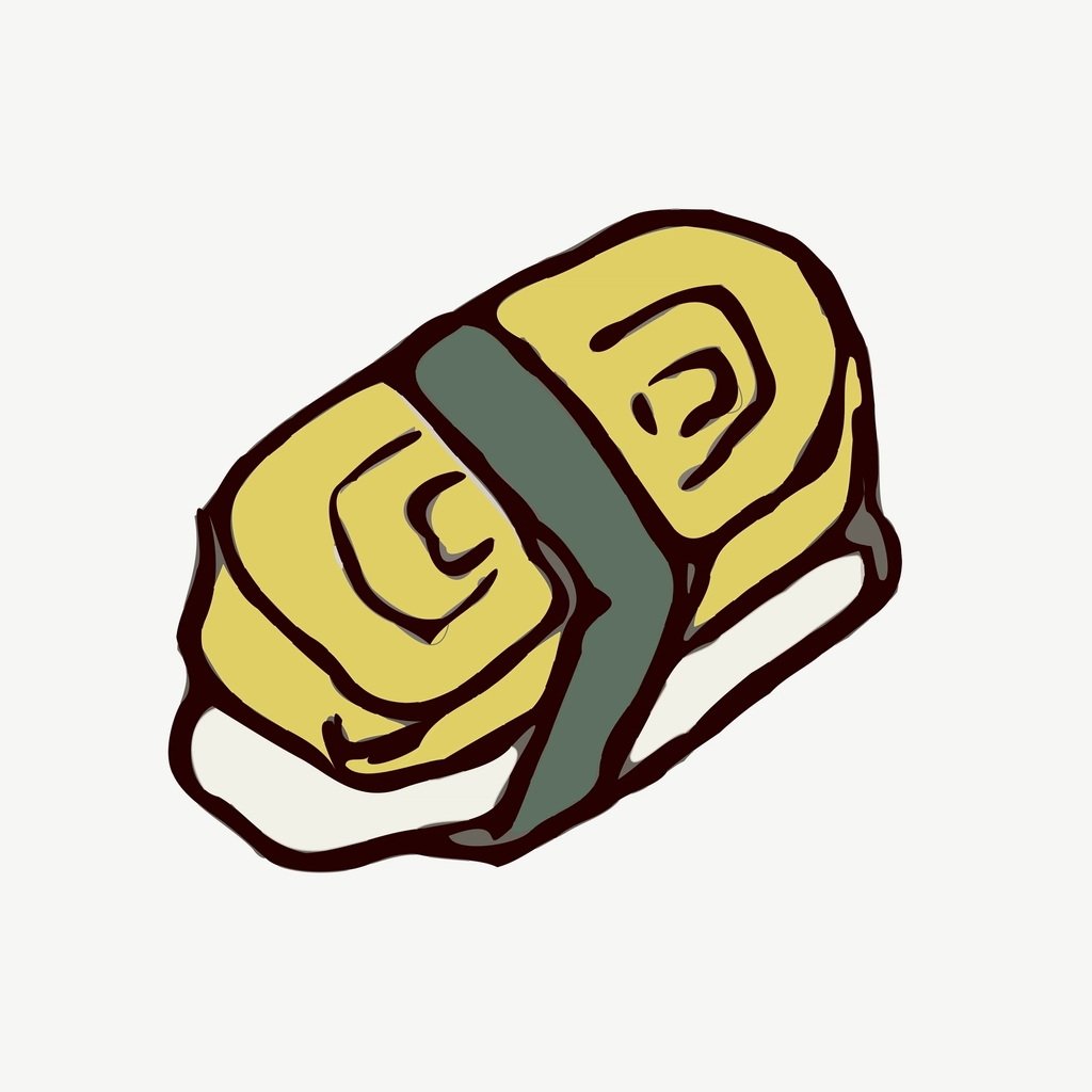 Tamago egg sushi hand drawn