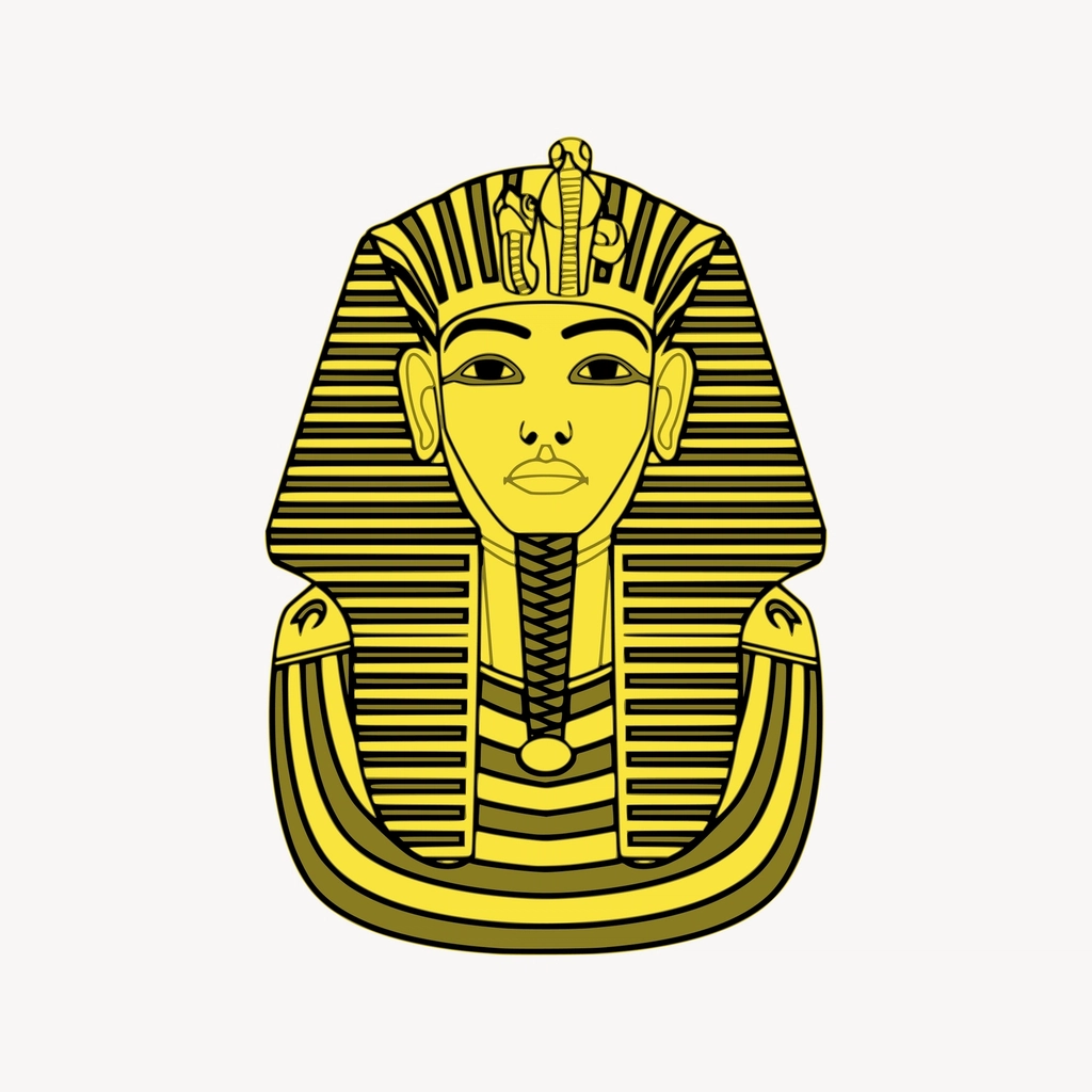 Tutankhamun clipart, drawing illustration vector