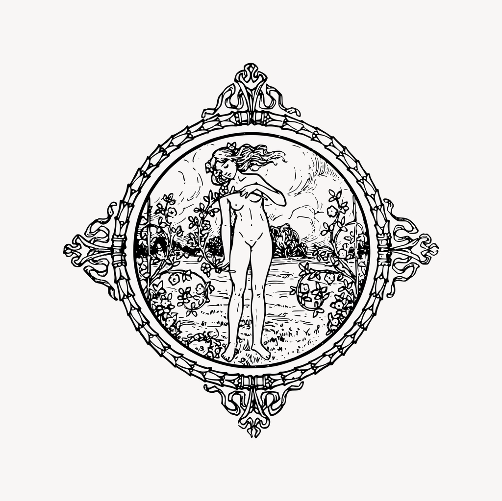 Venus lady clipart, drawing illustration