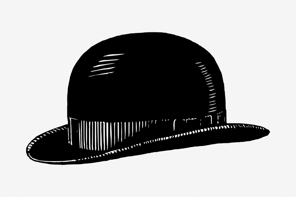 Vintage gentleman hat hand drawn