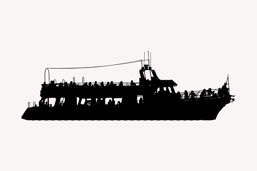 Yacht silhouette clipart, drawing illustration